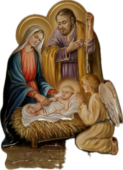 BILD HEILIGE FAMILIE KRIPPENSZENE
